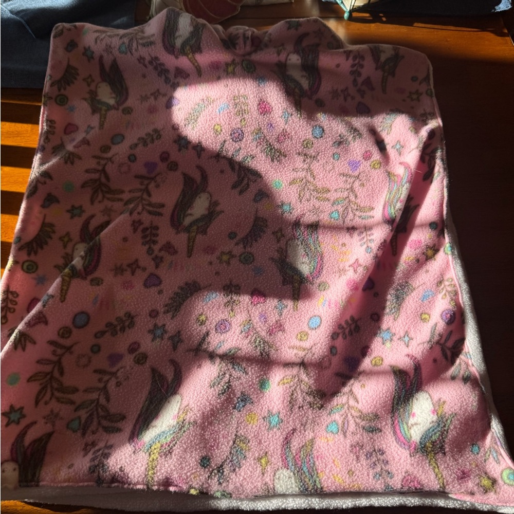Girls Fleece Pink Magical Unicorns Car seat Poncho by BirdyBotique - Picture 5 of 7
